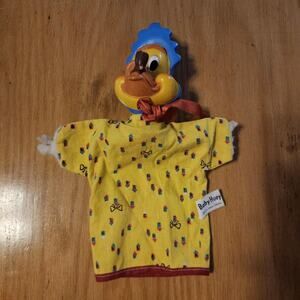 Vintage Gund Baby Huey Hand Puppet Yellow Cloth Toy Rubber Vinyl Head Cartoon